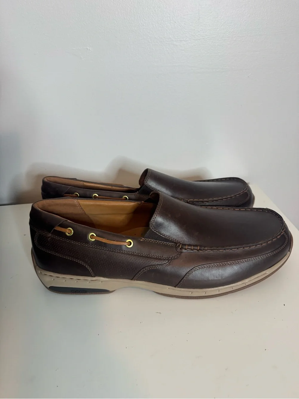 Dunham Men's Waterford Tan Slip-On Boat Shoes CH0503 men 17 extra wide